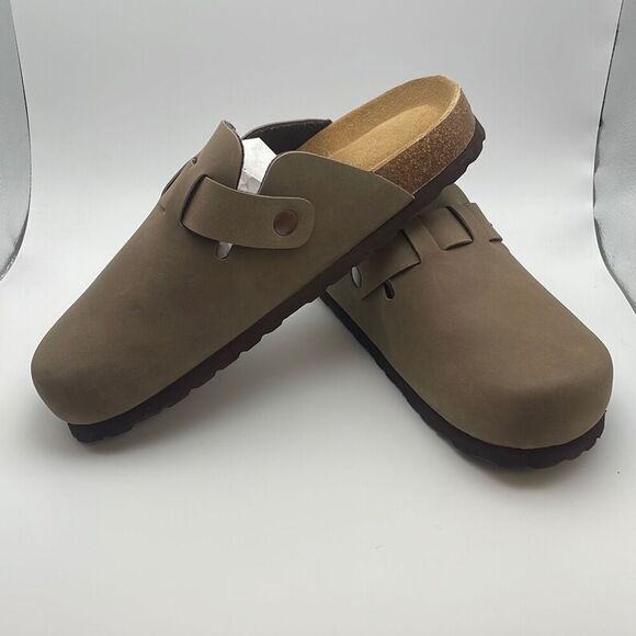 CUSHIONAIRE Slip-On Buckle Clog with Cork Footbed SIZE 6.5 BROWN - Picture 5 of 8